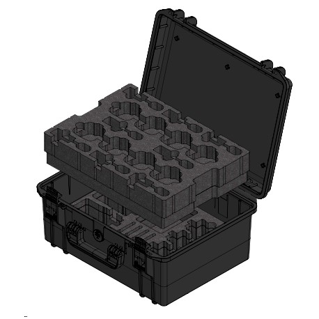 VALISE MAX465 NOIRE POUR 8 RADIOS